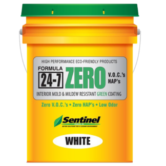 Sentinel, Mold Prevention, 24-7 Zero Mold & Mildew Resistant Coating, White, 5 Gallons