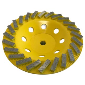 Cup Wheel, 7" Diameter, 24-Segment Diamond Wheel