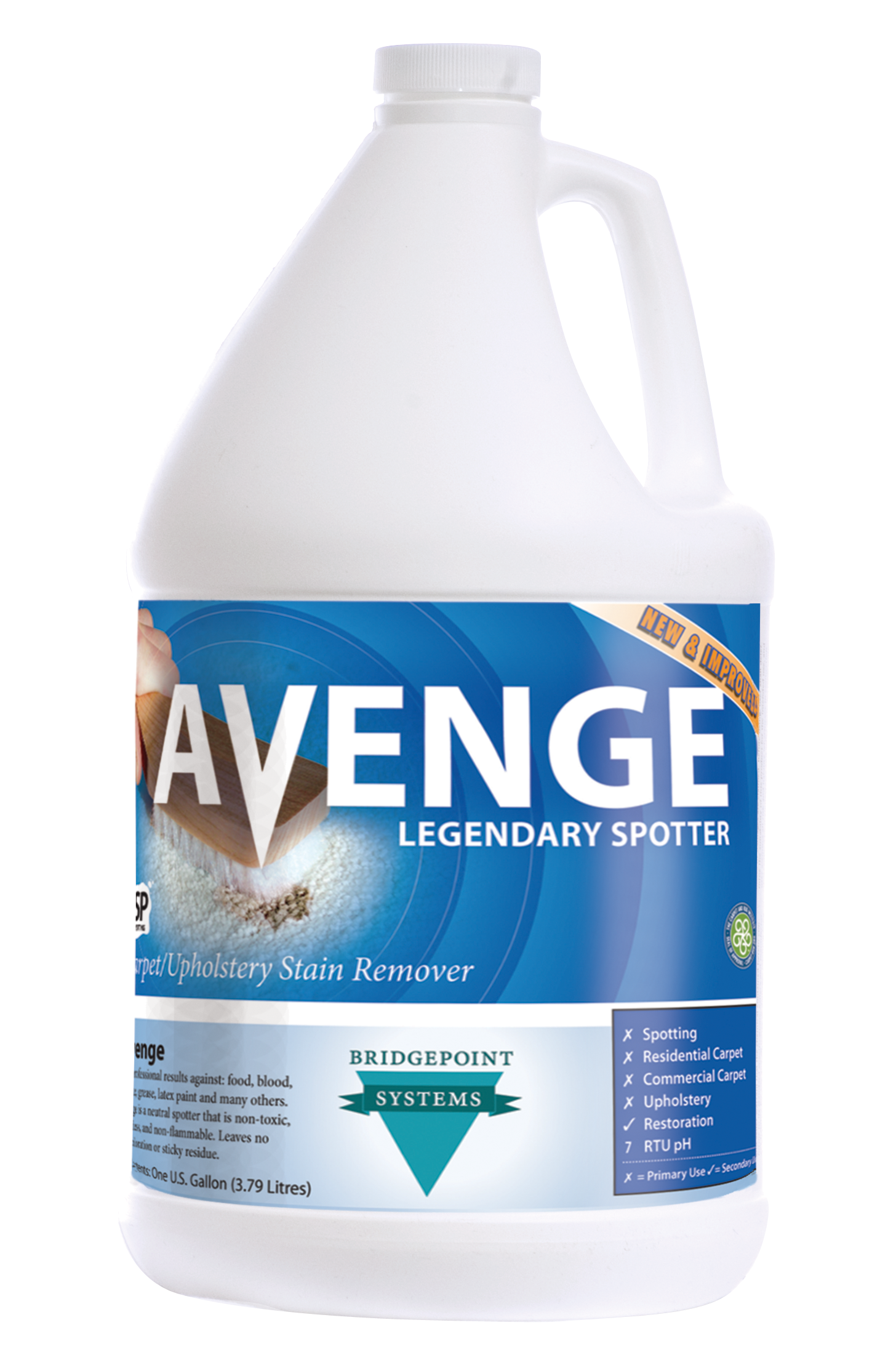 Bridgepoint Systems, Stain Remover, Avenge Neutral Spotter, 1 Gallon