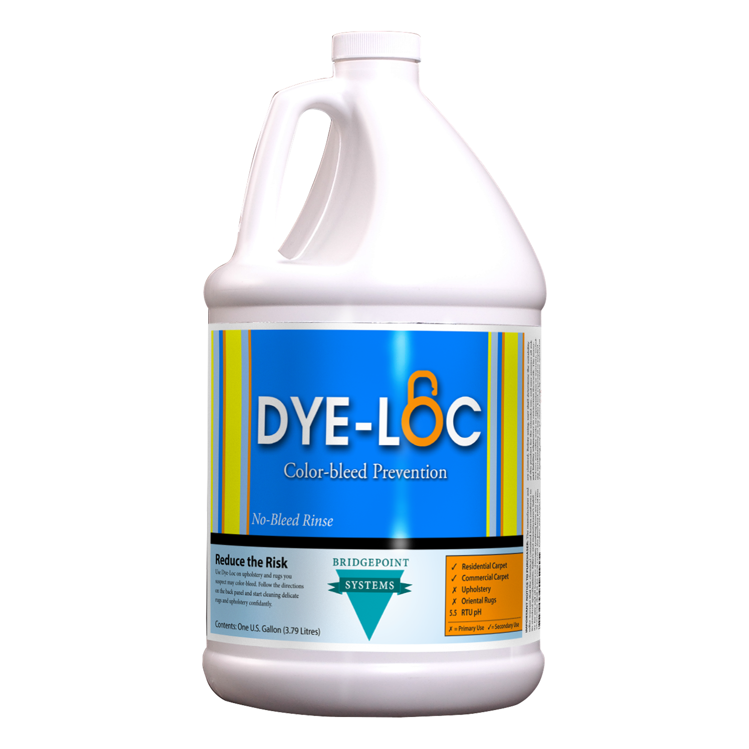 Bridgepoint Systems, Upholstery Cleaning, Dye-Loc No Bleed Rinse, 1 Gallon