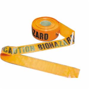 Presco Barricade Tape, Orange Caution Biohazard, 3" X 1000', 4 MIL, Sold Per Each (12 Per Case)