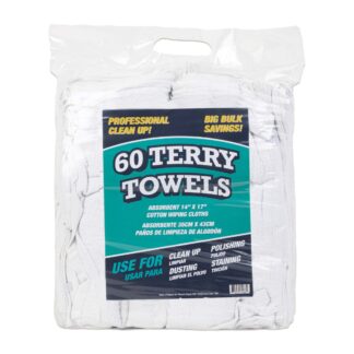 White Terry 14^ X 17^ Towels (60) Each Per Space Saving Bag