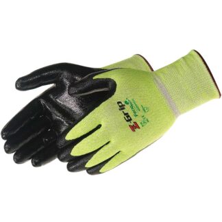Liberty Seamless Gloves, Green with Black Nitrile Palms, LG
