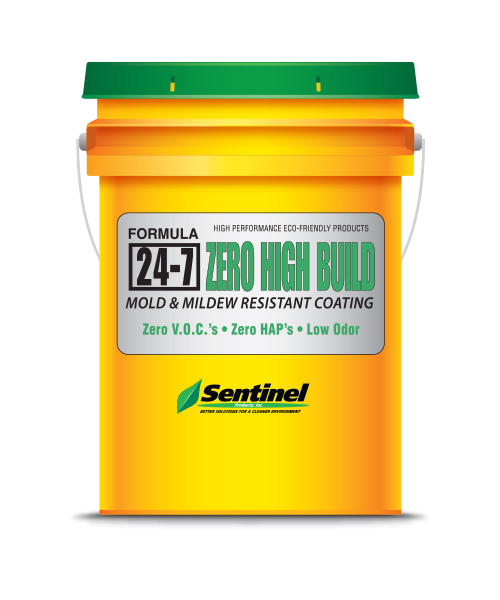Sentinel, Mold Prevention, 24-7 Zero High-Build Mold & Mildew Resistant Coating,White, 5 Gallons
