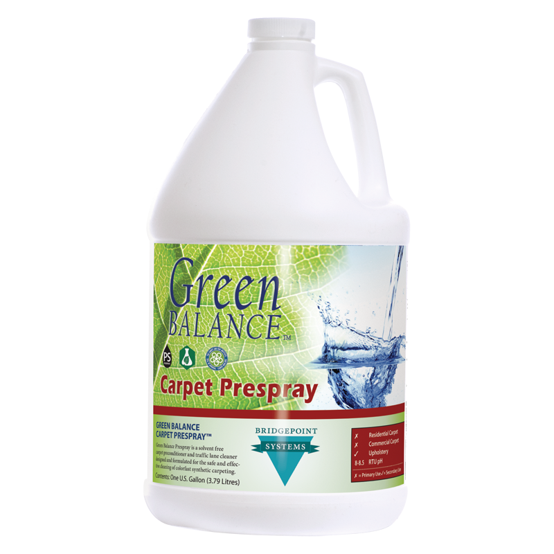 Bridgepoint Systems, Carpet Cleaning Prespray, Green Balance, 1 Gallon