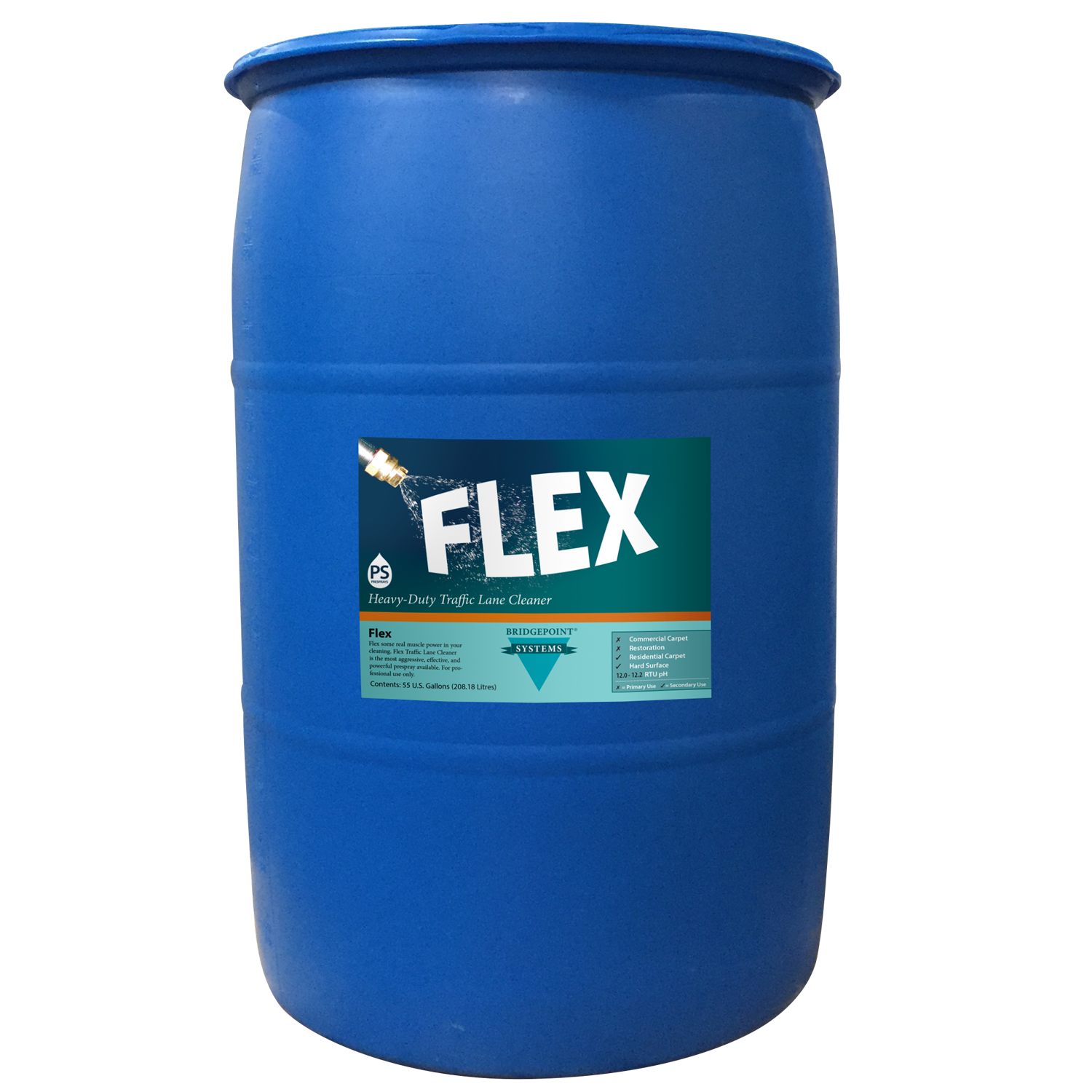 Bridgepoint Systems, Carpet Cleaning Prespray, Flex, 55 Gallons