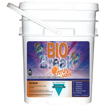 Bridgepoint Systems, Carpet Cleaning Prespray, Bio Break w/Citrus Solv, 36 lbs