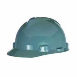 MSA 475364 Gray Standard V-Gard Hard Cap with Fas-Trac Ratchet Suspension