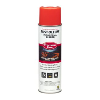 Rust-Oleum Paint, Precision Line Inverted Marking Spray Paint, Red-Orange, 17 oz.