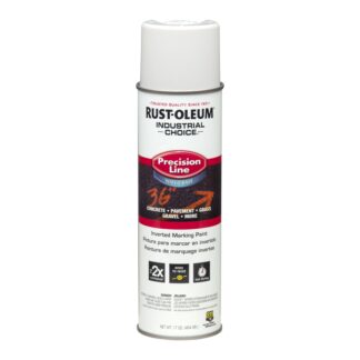 Rust-Oleum Paint, Precision Line Inverted Marking Spray Paint, White, 17 oz.