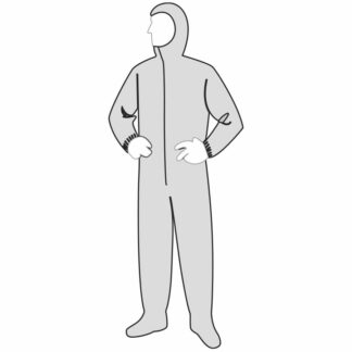 Coveralls, Spun Poly, With Hood And Boots, Size 4XL, 25 Per Case