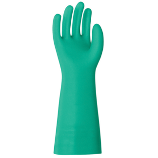 Nitrile Gloves, Unlined, Raised Diamond Grip, Size 10, 13", 11 MIL, Green