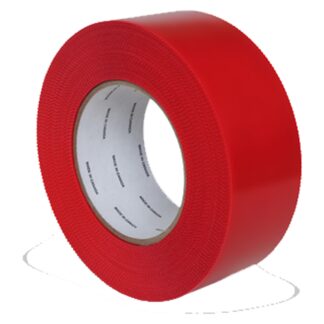 Poly Tape, Red, Pinked Edges, FR-Rated, 72mm X 55m, 16 Rolls Per Case