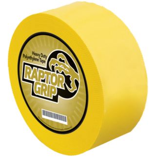 RaptorGrip, Poly Tape With Pinked Edges, 72mm X 55m, Yellow, 16 Rolls Per Case