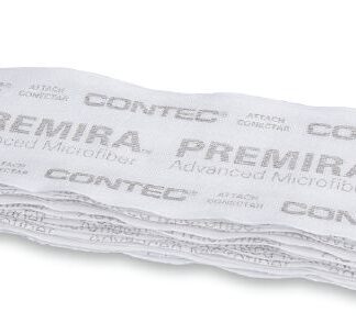 Contec Premira Microfiber Cleaning Pad, White, 5" x 19", Sold Per Pack (20 Per Pack, 12 Packs Per Case)