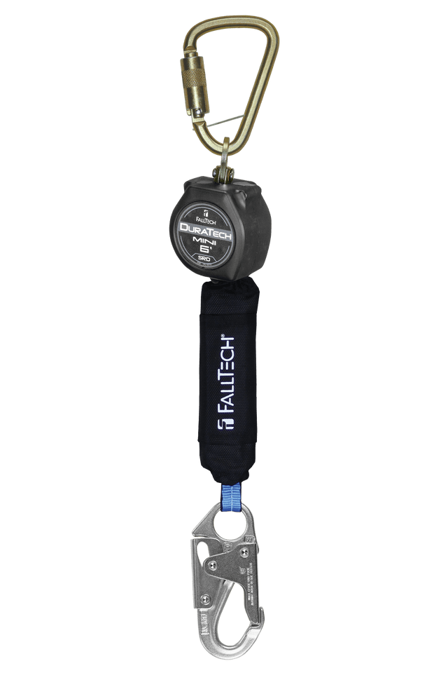 Falltech, Mini Carabiner, Single Leg, Steel Snap Hook, 6'