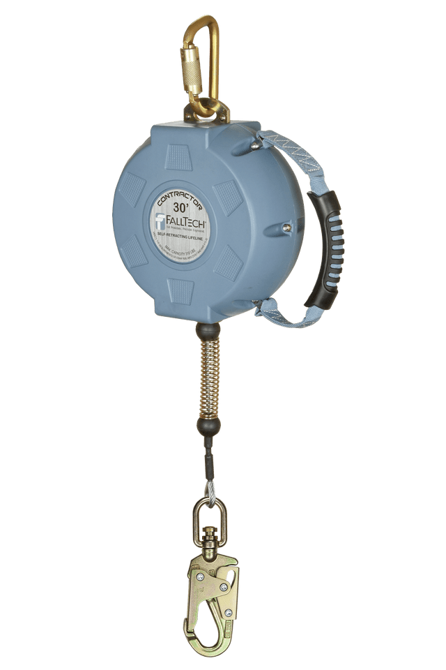 FallTech Contractor/Galvanized Cable Self-Retracting Lifeline (SRL), 30' Length, Glass-filled Nylon Housing