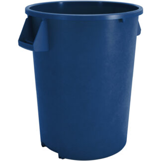 32 Gallon Blue Round Trash Container, 1697-5993