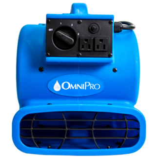 Omni Dry, Mini Air Mover, with Daisy Chain, 1.8 AMP, 1/5 HP, 3-Speed, Blue