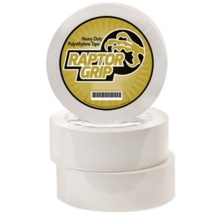 RaptorGrip, Poly Tape With Pinked Edges, 72mm X 55m, White, 16 Rolls Per Case