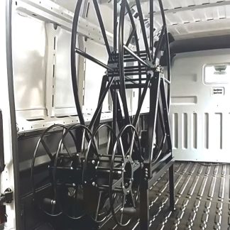 Reel Innovations Boom Package 300', High Roof, Includes 300' Electric Vac Reel, 2 Narrow Profile Sol Reels and Stand