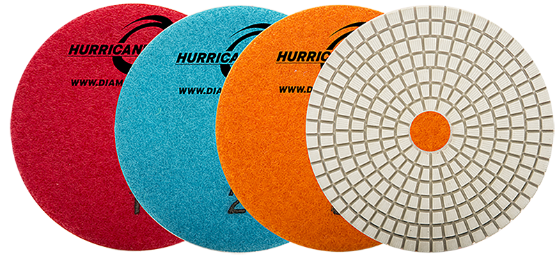 Diamax, Hurricane ES 3-Step Pad #1, ESHWP401, White Resin, 4" Pad