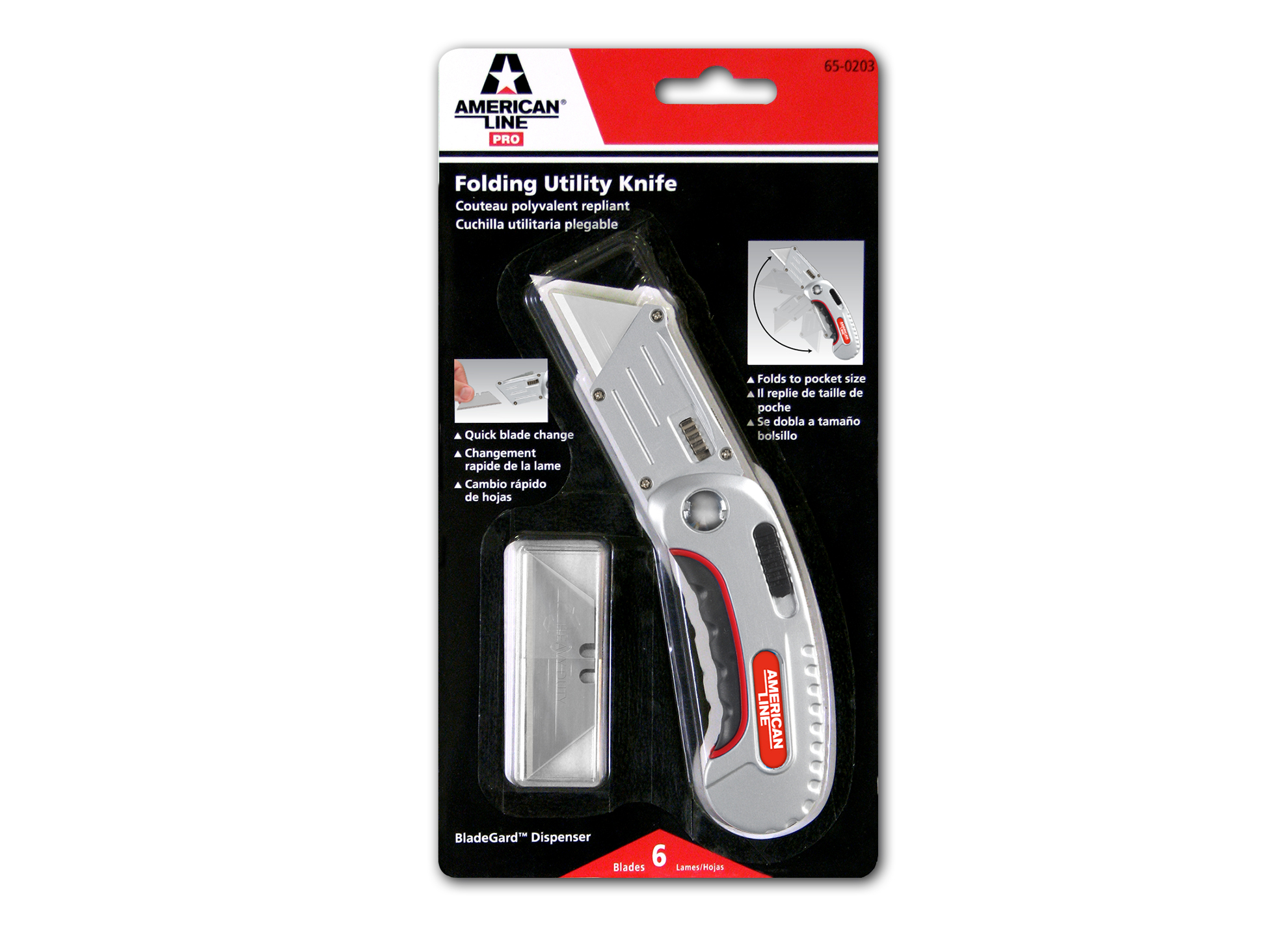 Accutec, Folding Utility Knife, 5 Blades