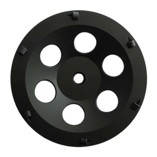 Stonecrete, 6 PCD Cup Wheel, Threaded, 7", Black