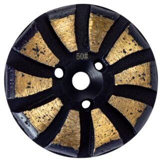 Stonecrete, Hard Concrete Metal Spiral Round, 3", With Pin, 50 Grit