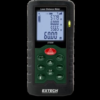 Extech DT Series Laser Distance Meter, 2 in to 196 ft Measuring Range, +/-0.08 in Accuracy