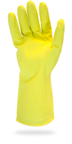 Safety Zone Flock Lined Glove - Yellow, Large