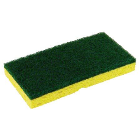Green Backed Scrubber Sponge - 6 3/8" x 3 3/8" x 5/8"
