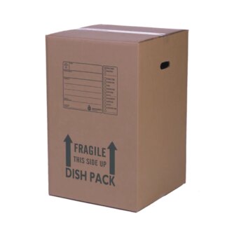 Standard Dish Pack, 18" x 18" x 28", Corrugated Box