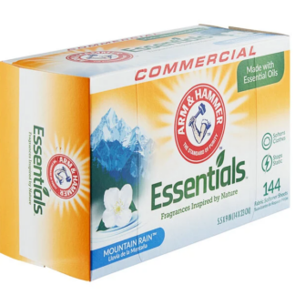 Arm & Hammer, Dryer Sheets, Mountain Rain, 144 Sheets Per Box, 6 Boxes Per Case