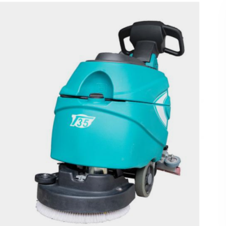 Hydro-Force Small Walk-Behind Floor Scrubber Cleaning Machine, Includes 16" Brush, 12V 80AH Batteries, On Board Charger