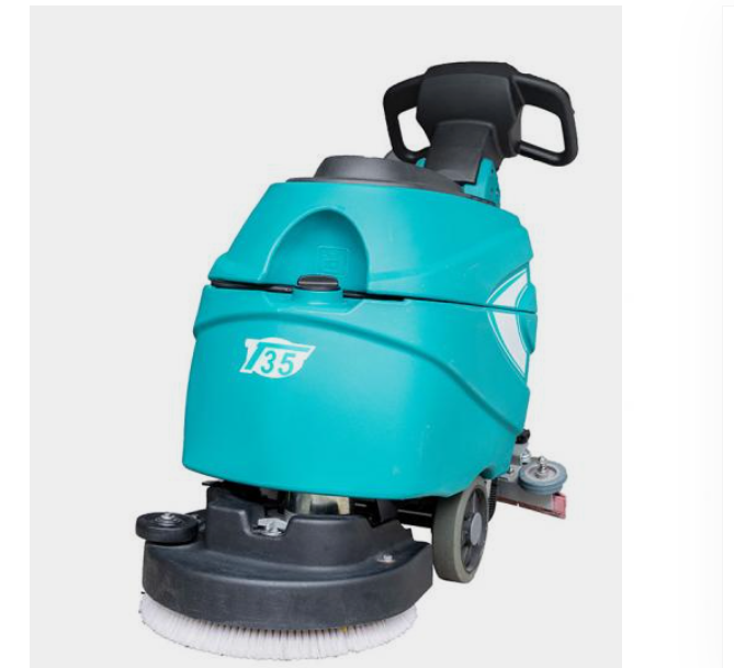 Hydro-Force Small Walk-Behind Floor Scrubber Cleaning Machine, Includes 16" Brush, 12V 80AH Batteries, On Board Charger