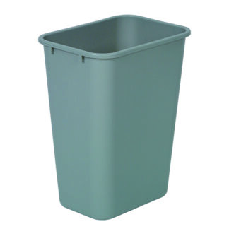 Continental Commercial Plastic Wastebasket -41 1/4 Qt, Grey