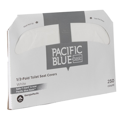 GP Pro, Toilet Seat Cover, Safe-T-Gard, 1/2 Fold, 250 ct