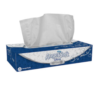GP Pro 48560 Angel Soft Facial Tissue, 7.4 in W, 8.8 in L, 2-Ply, 125 Sheet -Towel