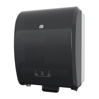 Tork Mechanical Paper Hand Towel Roll Dispenser Black H80, One-at-a-Time Dispensing, 772828