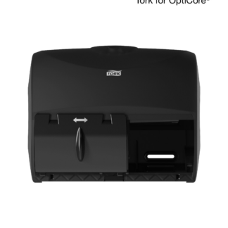 Tork OptiCore Twin Toilet Paper Roll Dispenser Black T11, High Capacity, 565728
