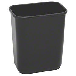 Continental Commercial Plastic Wastebasket -28 1/8 Qt,Black