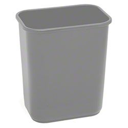 Continental Commercial Plastic Wastebasket -28 1/8 Qt,Grey