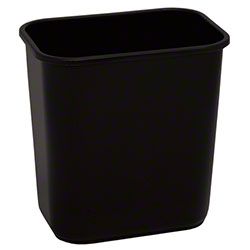 Continental Commercial Plastic Wastebasket -13 5/8 Qt,Black