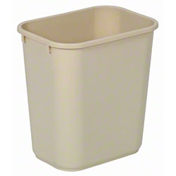 Continental Commercial Plastic Wastebasket -13 5/8 Qt, Beige