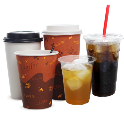 Karat C-K512 Hot Cup, 12 oz Capacity, Printed - "Coffee" Print/Pattern, Plastic PS Lid, Poly Paper