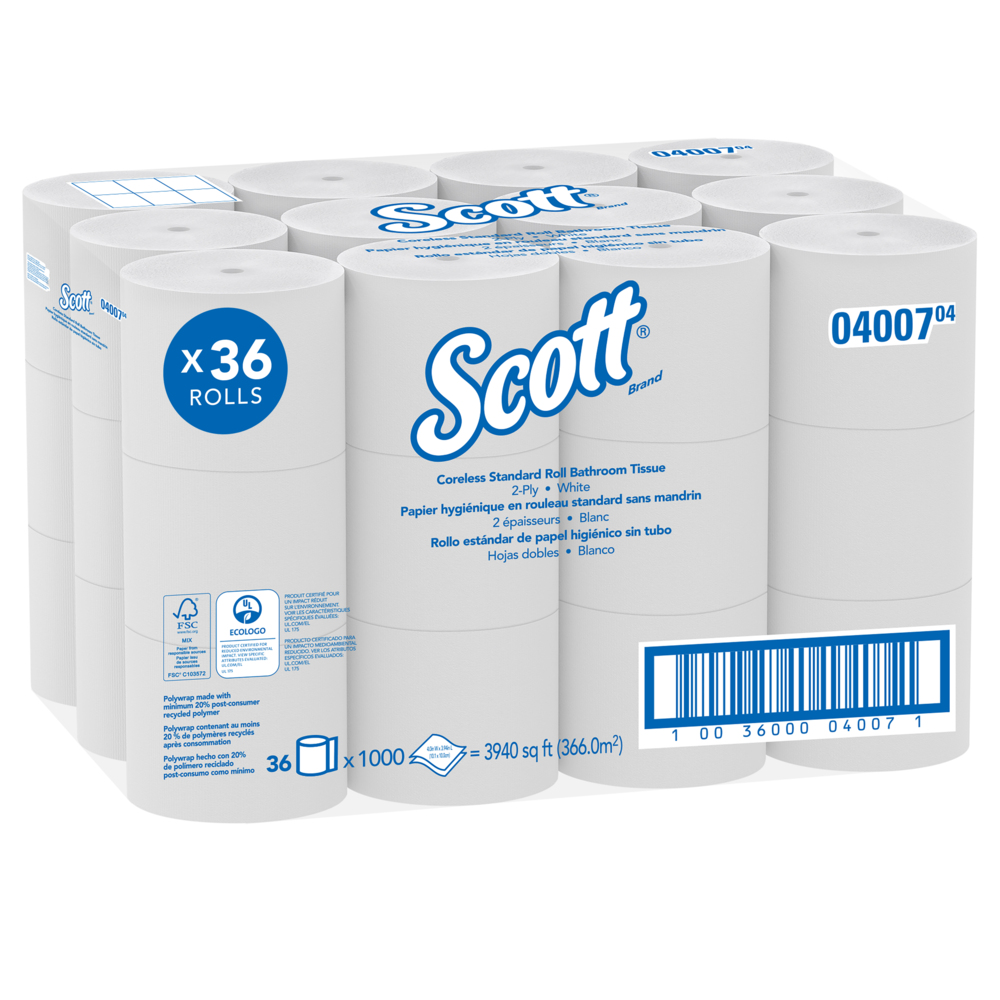 Scott, Coreless Bathroom Tissue , 4.0 x 3.94
