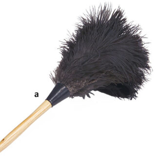 Lambskin Feather Duster Premium Black Ostrich - 13" Overall