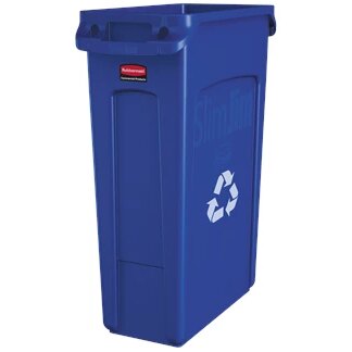 Slim Jim[R] Waste Container - 23 Gal., Blue