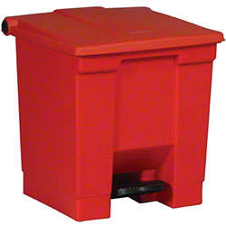 Rubbermaid, Step-On Can - 8 Gal., Red